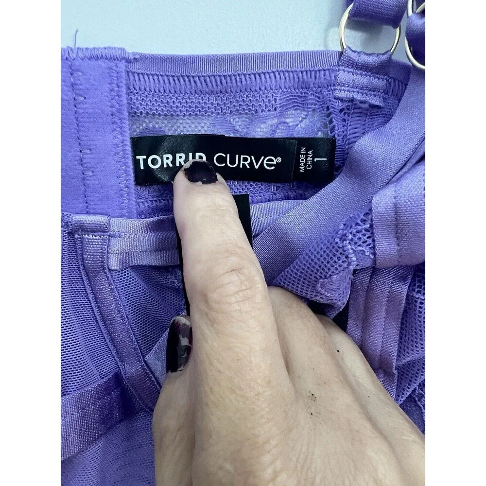Torrid Curve Straps And Lace Underwire Bra Lilac W Plus Sz 1 Lingerie Floral NWT - Picture 11 of 13